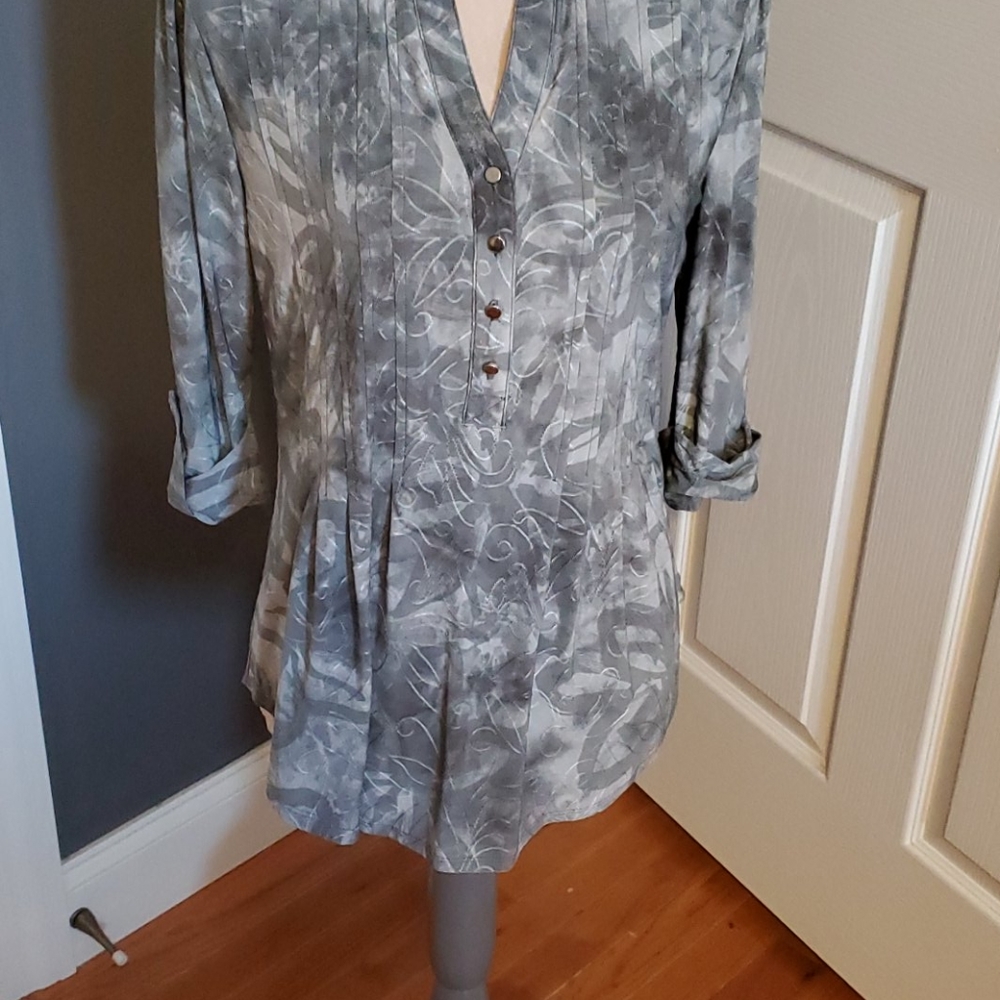 Blouse with pleated bodice